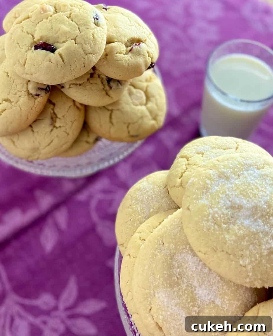 Cookies stacked on two platters.