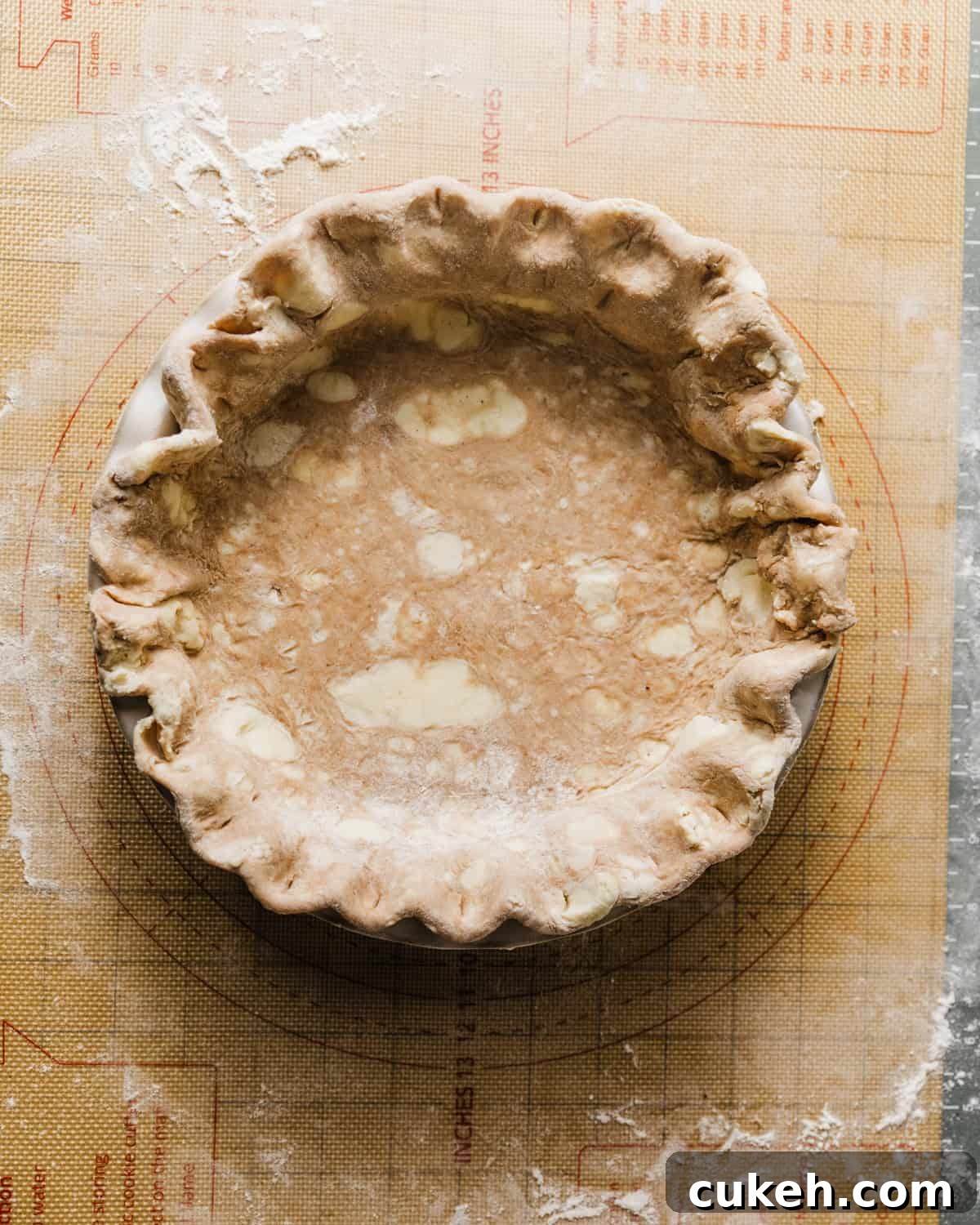 pie crust in a pie dish. 