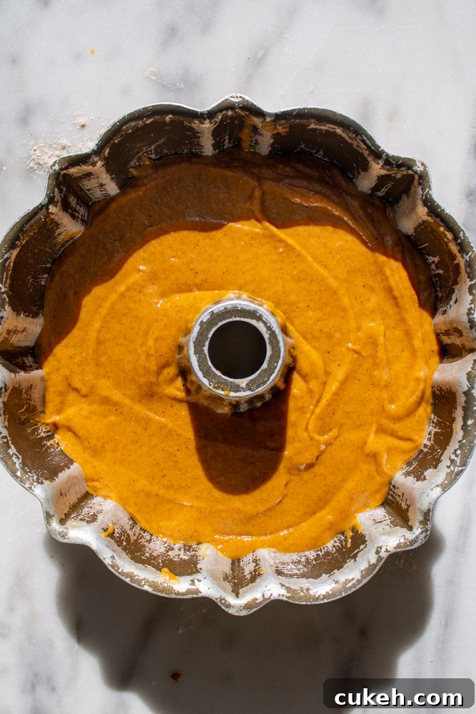 pumpkin bundt cake batter