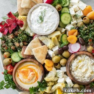 delicious greek mezze platter for a party