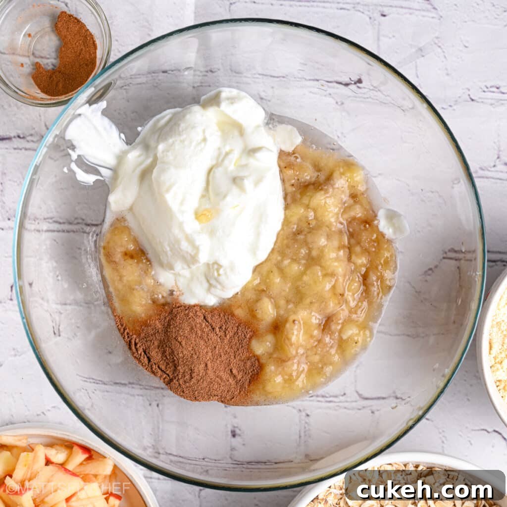 Combining all wet ingredients in bowl
