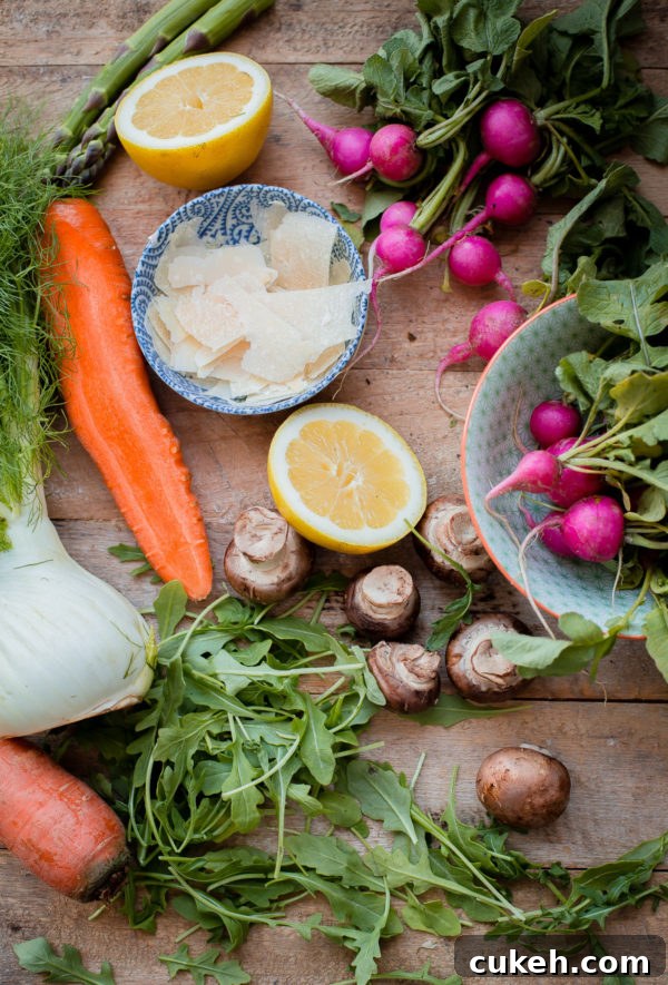 Shaved Vegetable Salad Ingredients