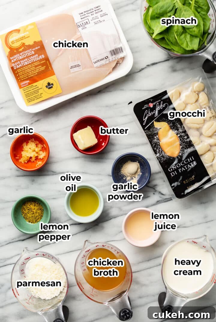 Creamy Lemon Chicken Gnocchi Recipe for Weeknight Dinners 3 ingredients for lemon chicken gnocchi