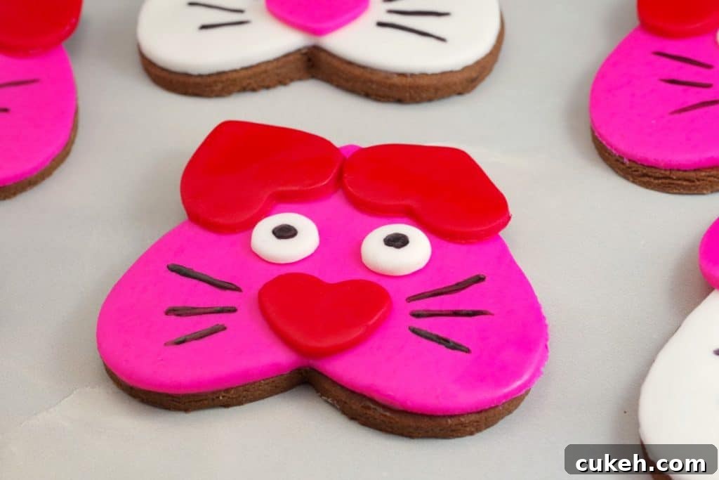 Cat Cookies - Valentine's Day heart-shaped cookies