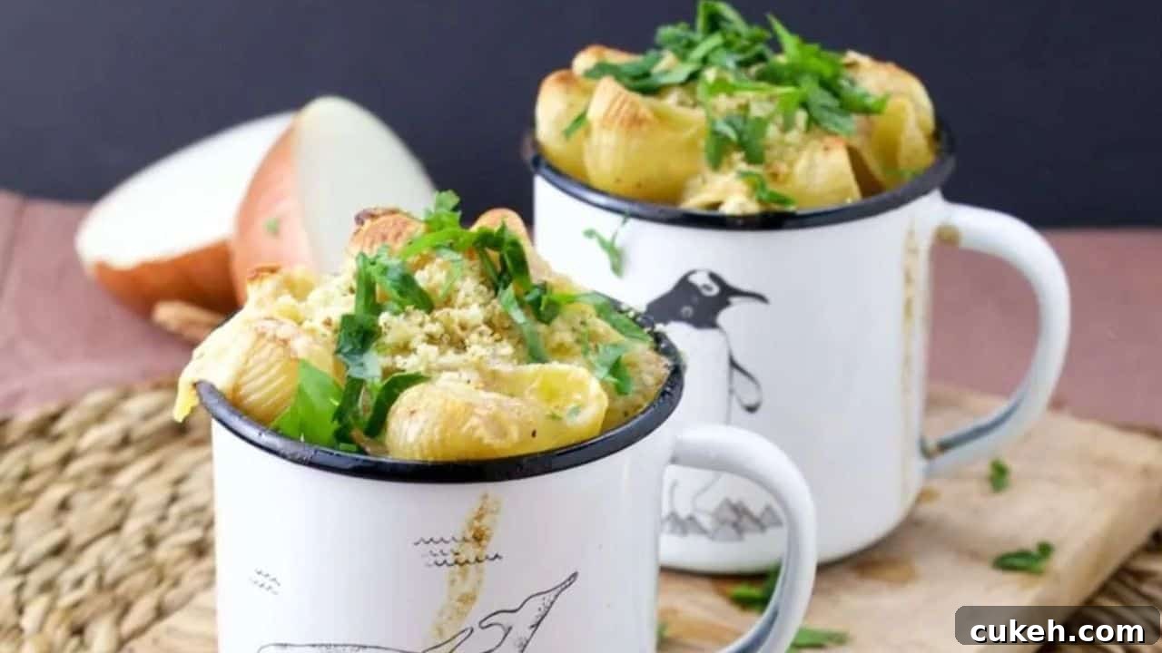 French Onion Soup Pasta in a Mug