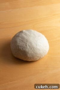 Kneaded ball of bread dough