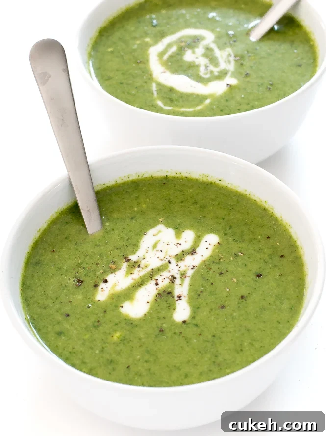 Creamy Broccoli Spinach Soup