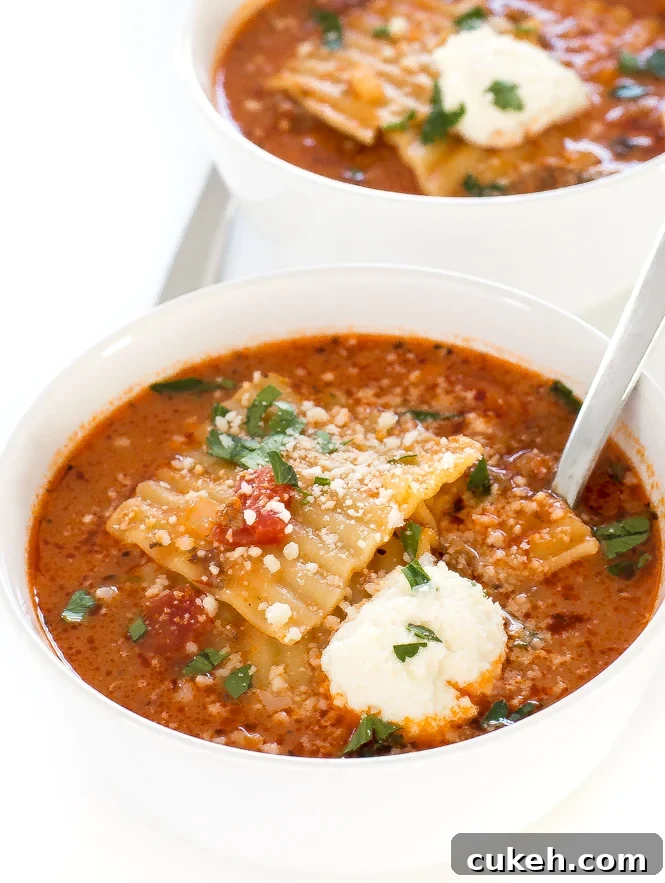 Lasagna soup