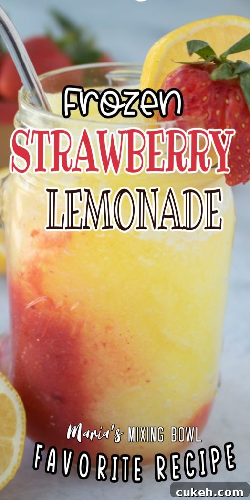 Closeup shot of strawberry lemonade slush