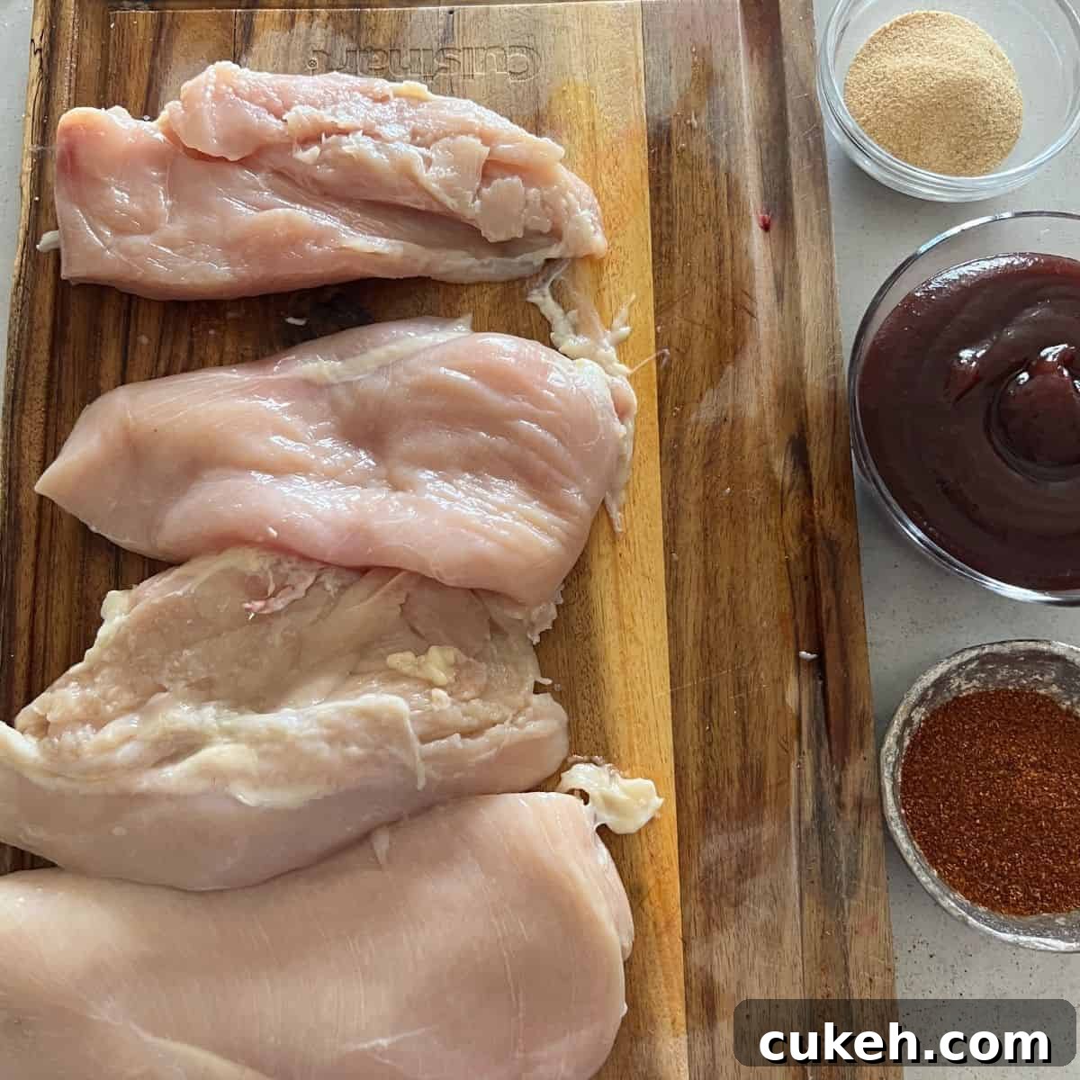 Ingredients needed for Blackstone BBQ Chicken. 