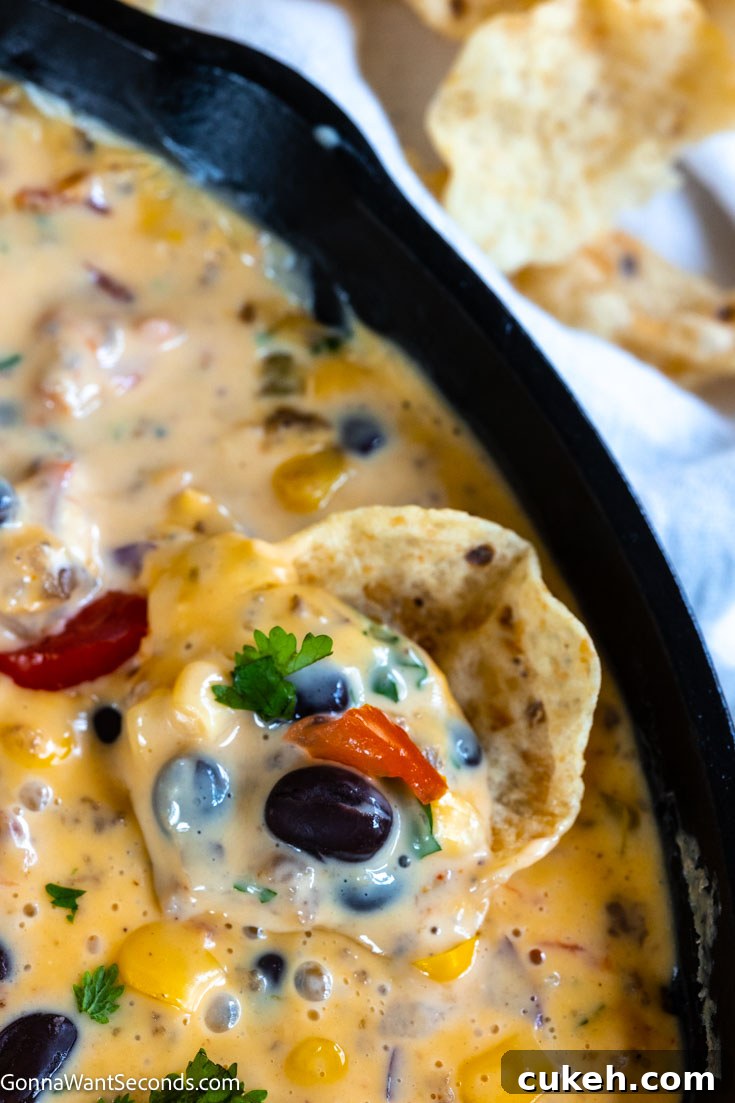 cowboy queso dip close up