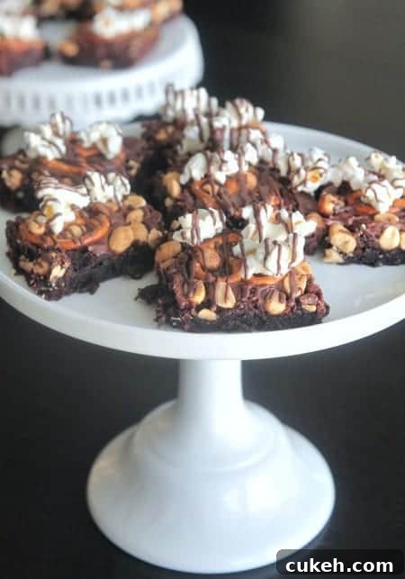 Pretzel Peanut Popcorn Brownies