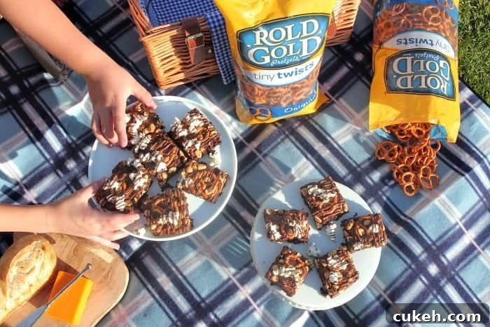 Pretzel Peanut Popcorn Brownies