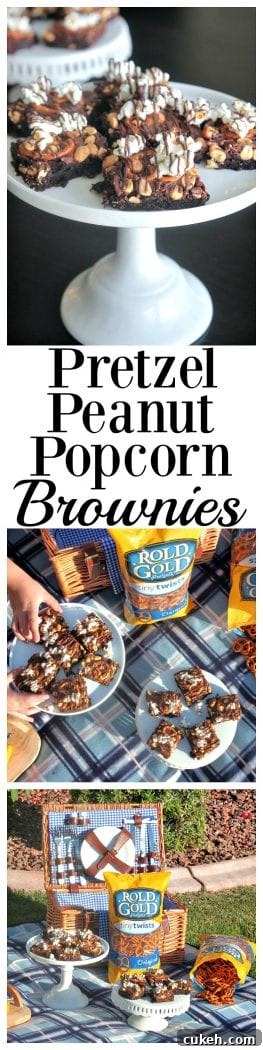 Pretzel Peanut Popcorn Brownies