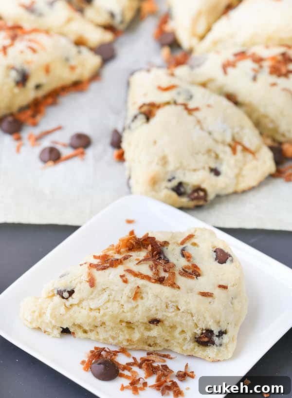 Coconut and Dark Chocolate Ricotta Scones