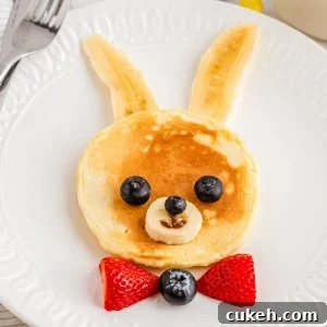 Bunny Pancakes Easter Breakfast for kids recipe