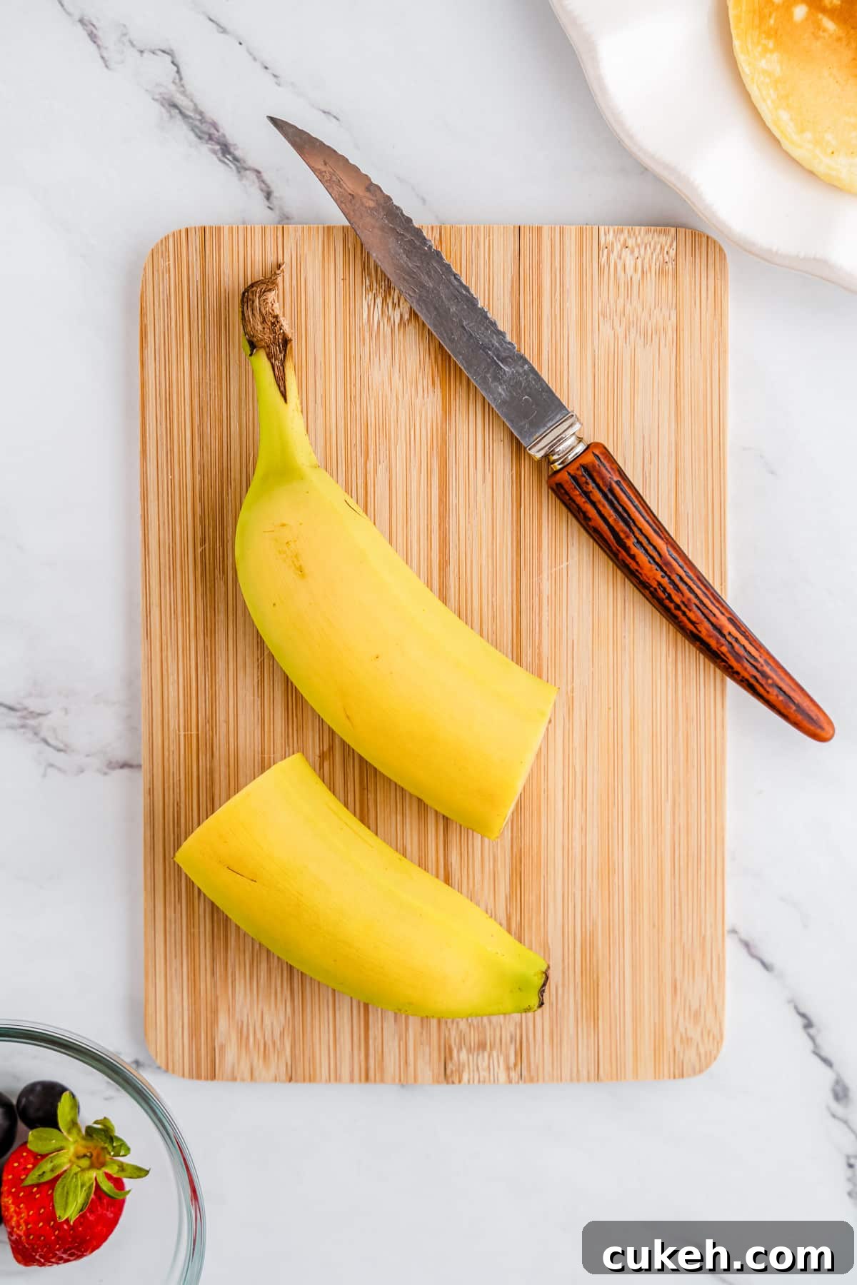 cut banana in half