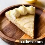 slice of Giant Lemon Cookie Cake in plate