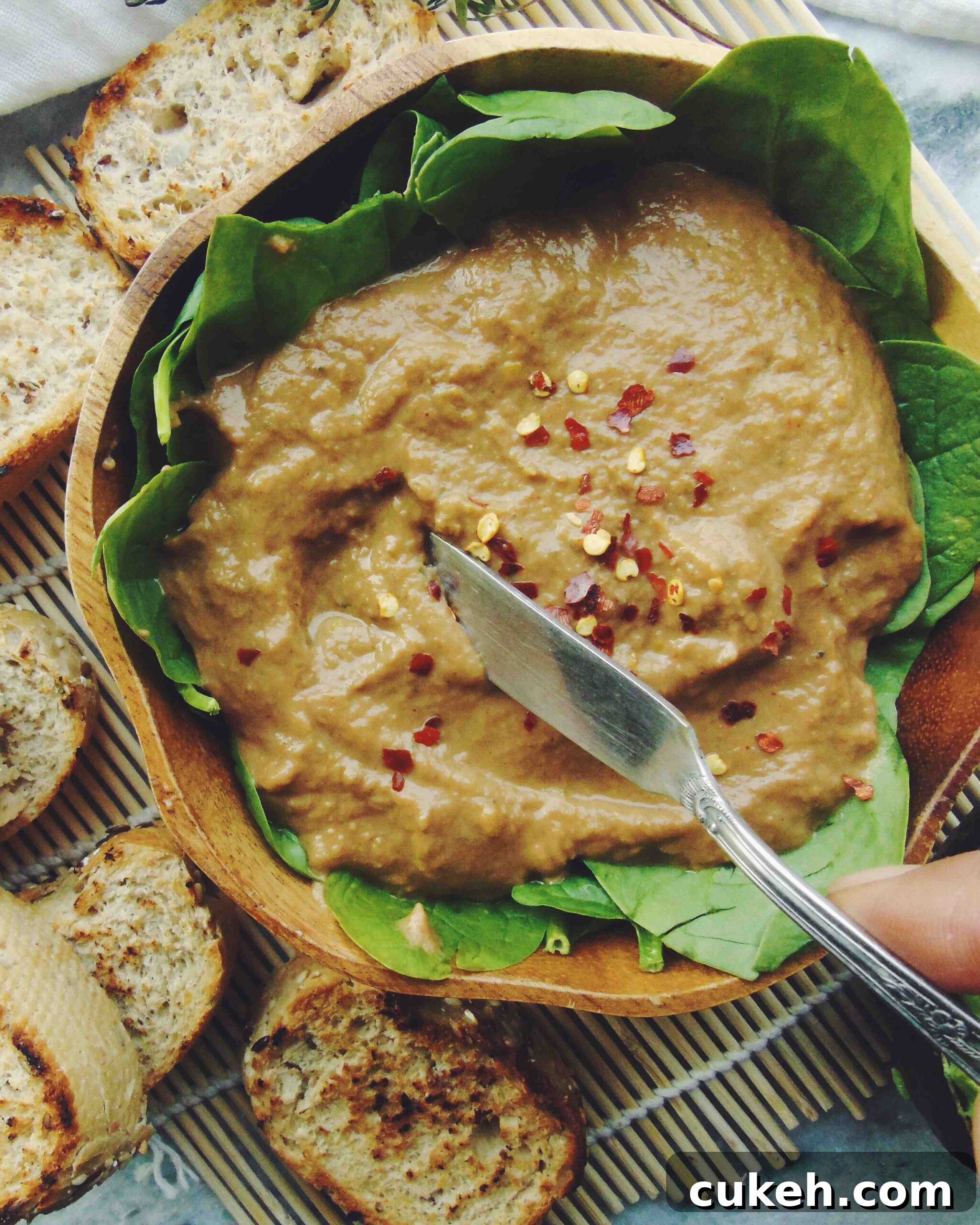 Blended mushroom spread