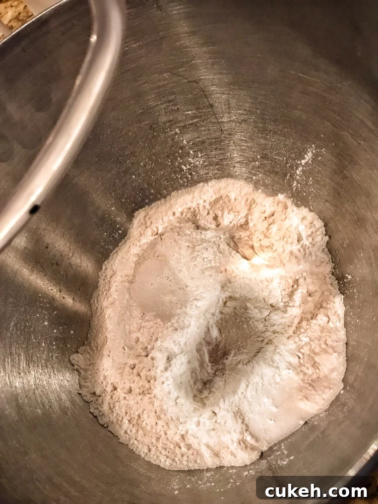 Morning Breakfast Bread Recipes for Quick Homemade Loaves 5 A mixing bowl with flour.