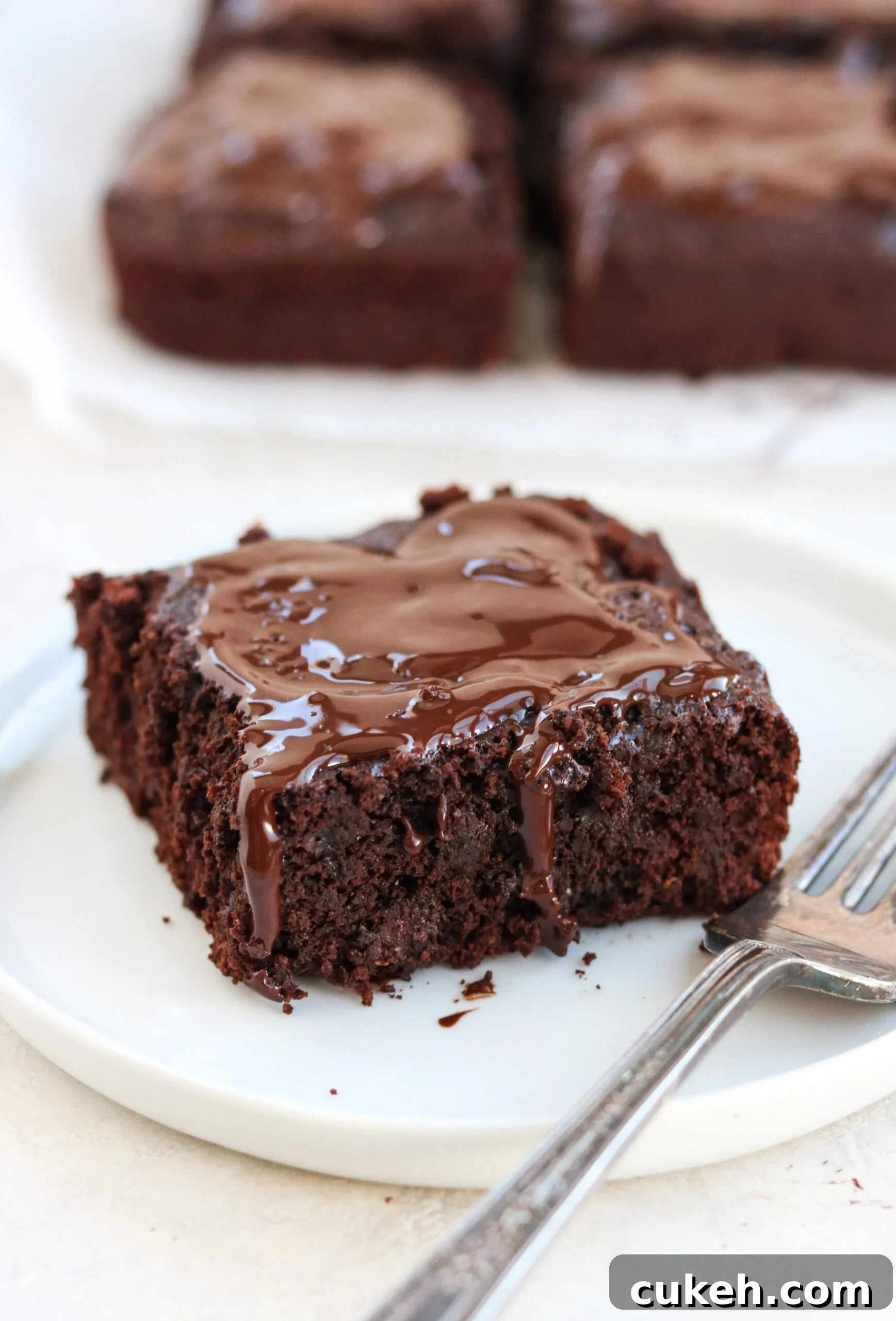stacked brownies on plate