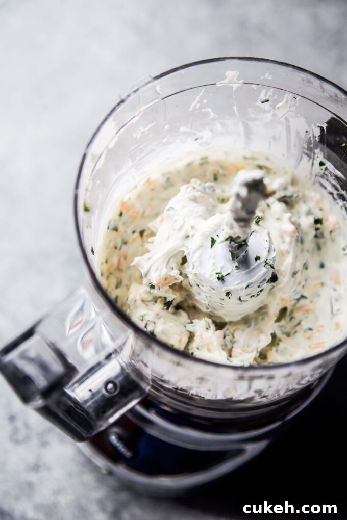 cream cheese spread in a food processor 