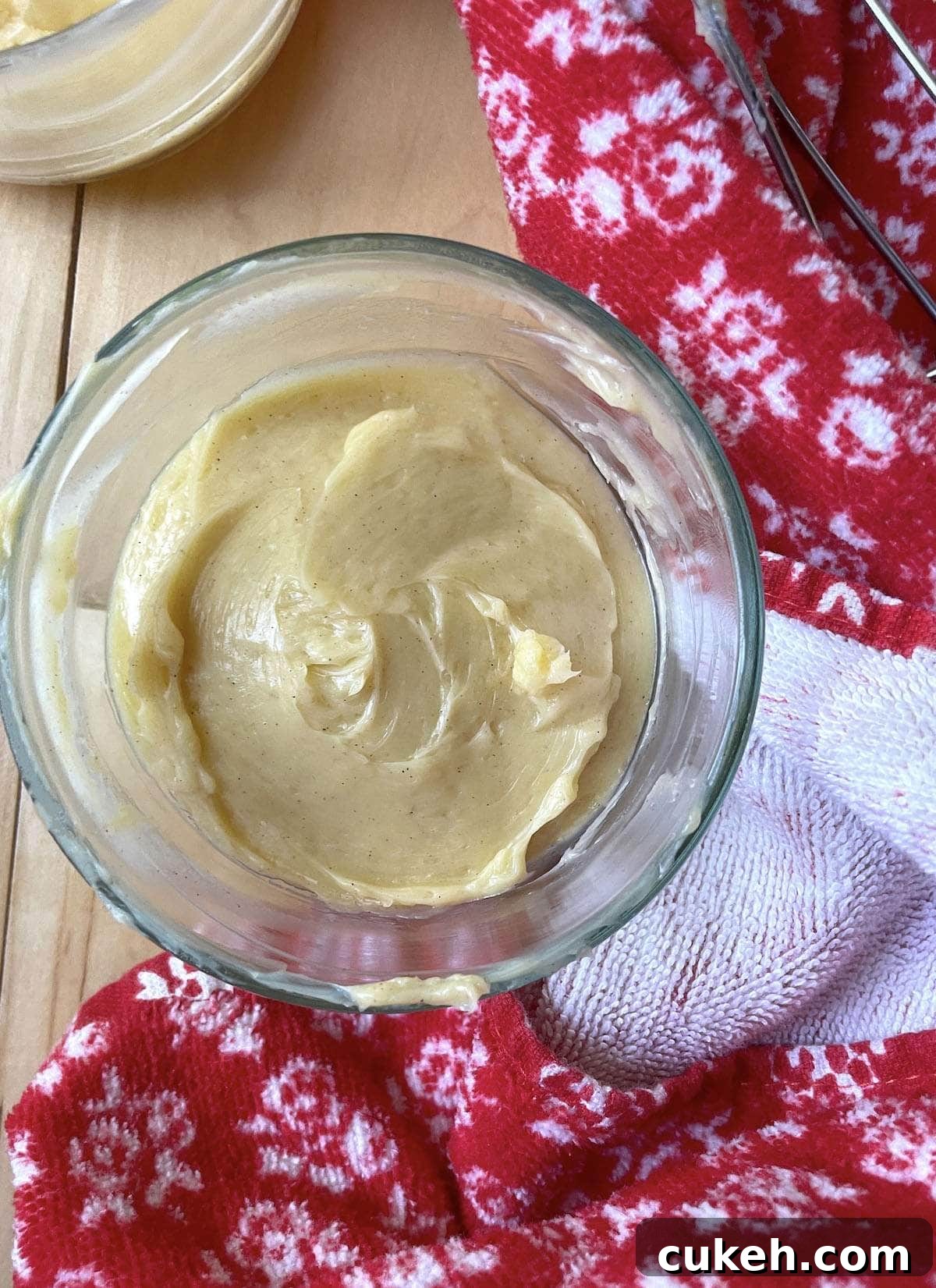 A small bowl of cinnamon whipped honey butter.