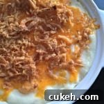 Overhead of Mashed Potato Bake