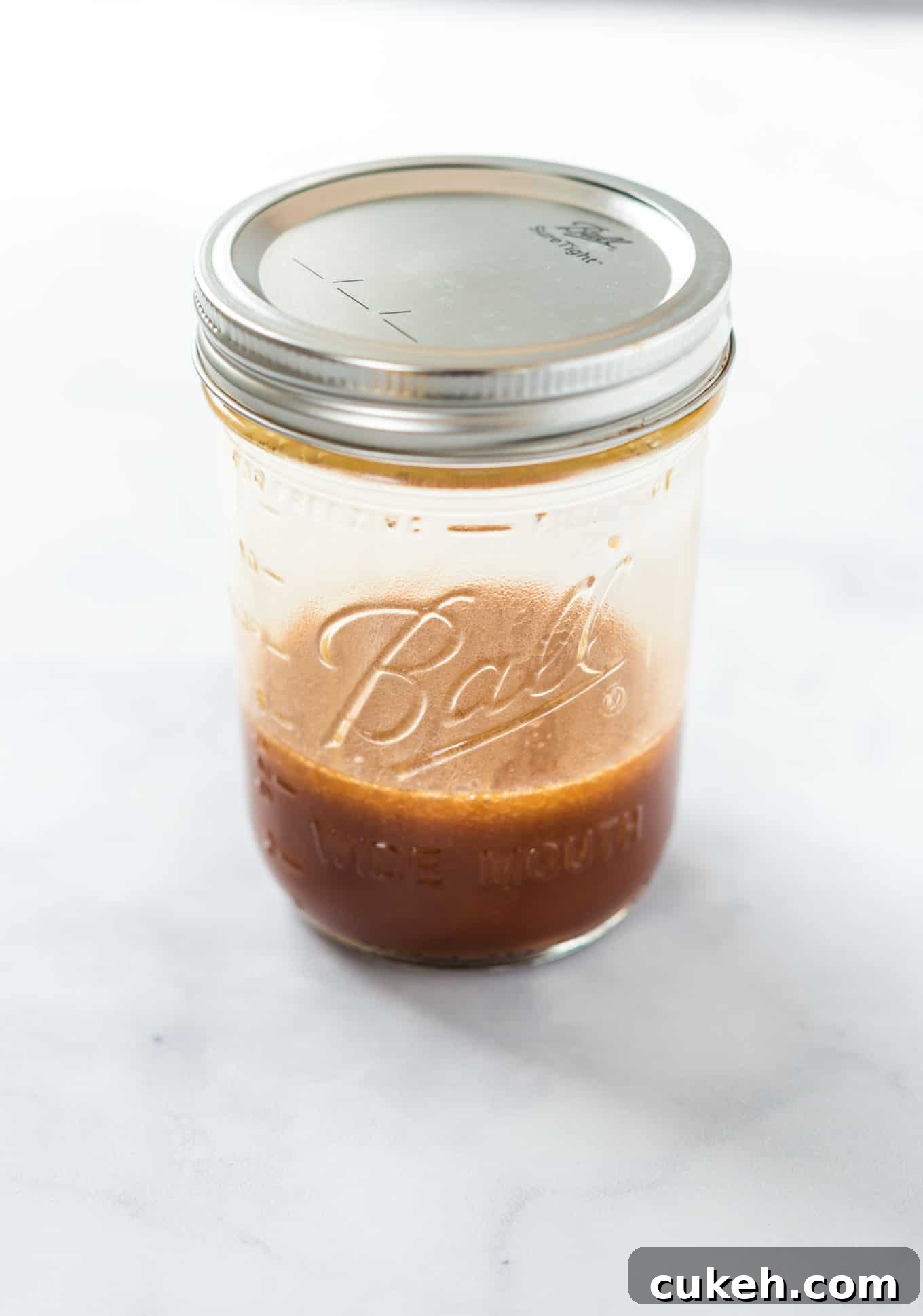 stir fry sauce in a mason jar with a lid