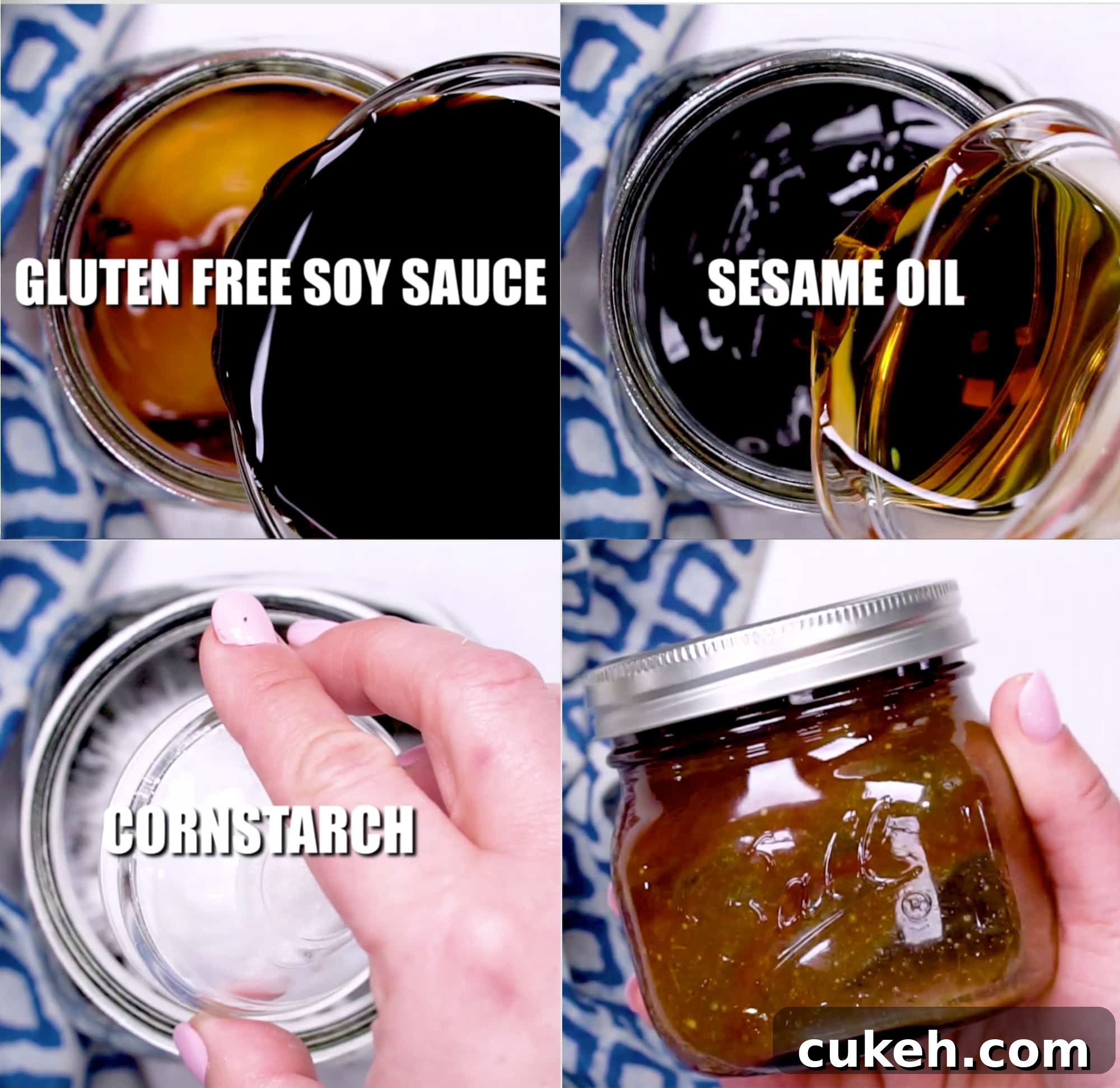 step by step photos of making the stir fry sauce