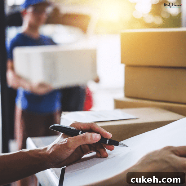 6 Smart Ways Businesses Can Use Delivery Services for Growth 2 A business owner signing for multiple deliveries, illustrating creative ways businesses can use delivery services to enhance operations.