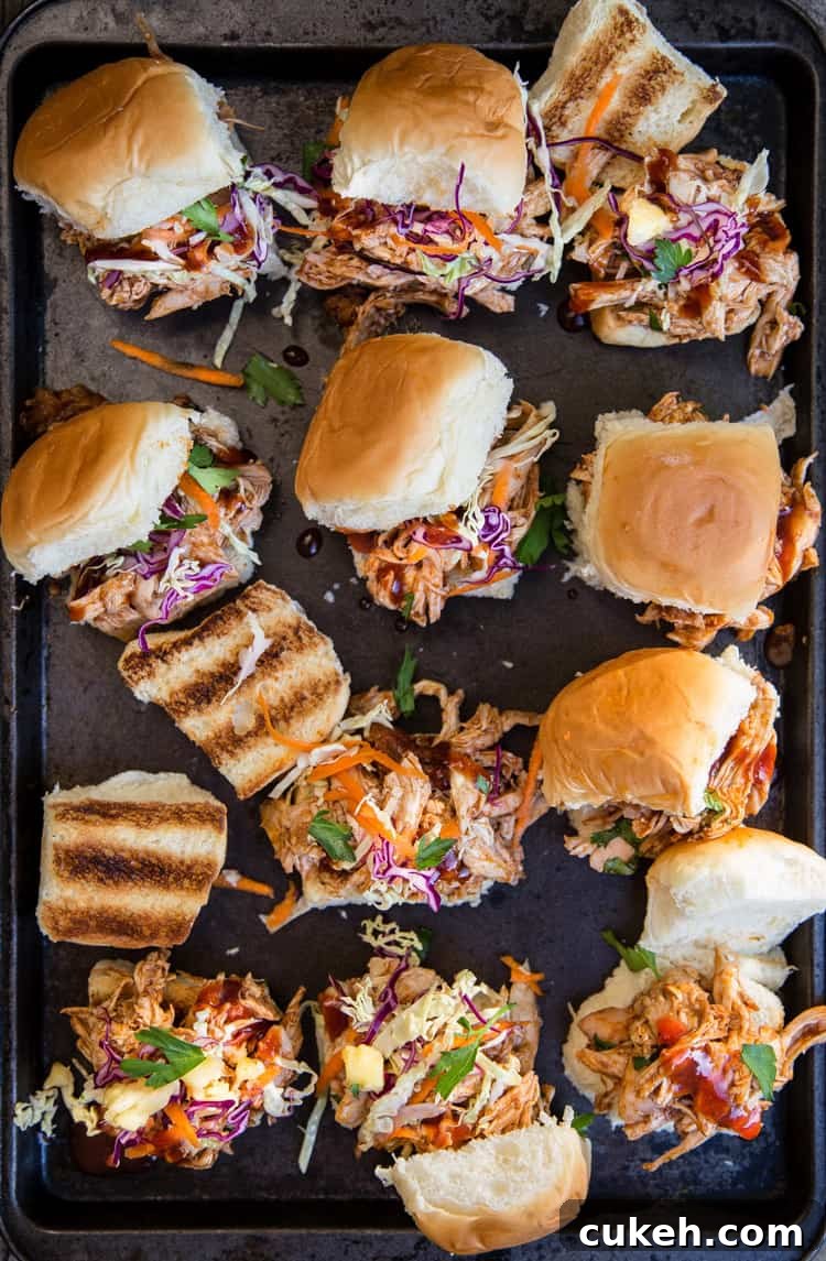 Easy BBQ Chicken Sliders on a sheetpan
