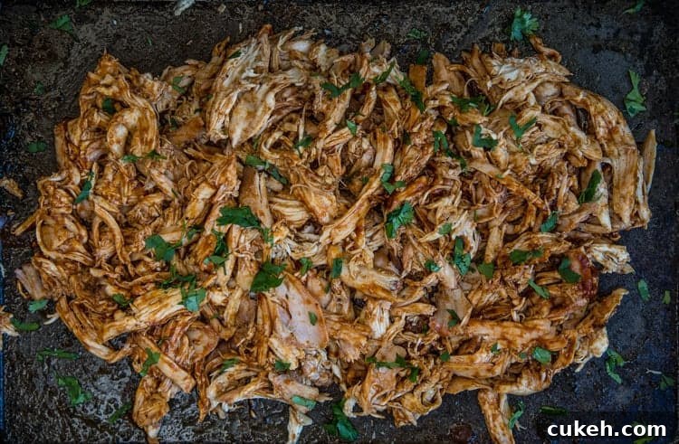 Pulled BBQ Chicken on a sheet pan