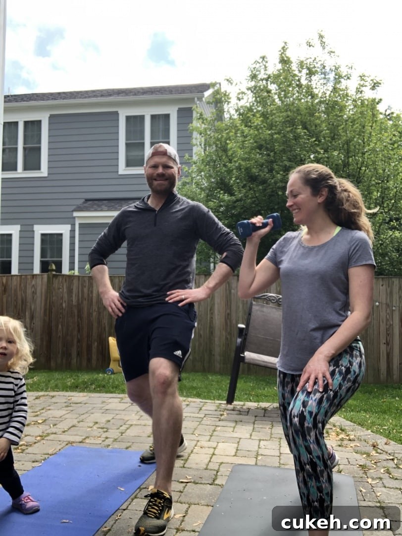 working out with a toddler