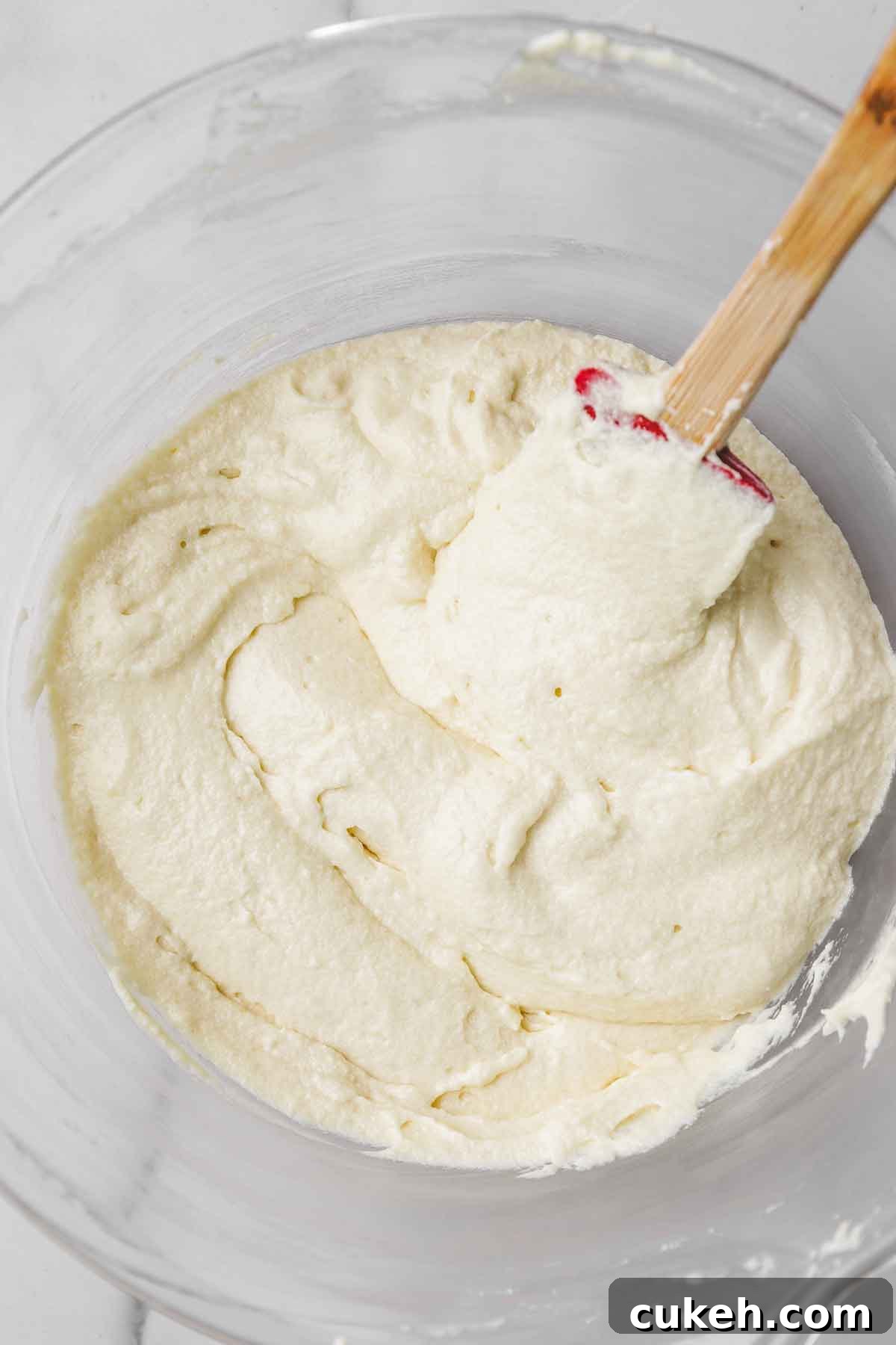 Marble Cupcakes Recipe: Swirled Chocolate-Vanilla Cupcakes 5 mixing bowl with vanilla cupcake batter