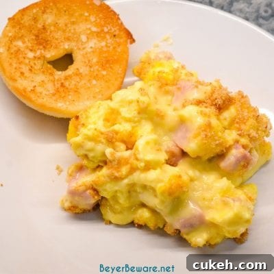 Scrambled Egg Casserole – Cheesy Scrambled Egg and Ham Bake