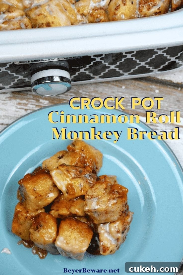 Crock Pot Cinnamon Roll Monkey Bread final shot