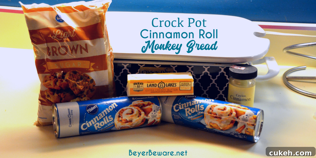 Crock Pot Cinnamon Roll Monkey Bread Ingredients