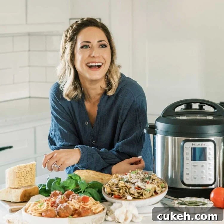 blogger in a kitchen