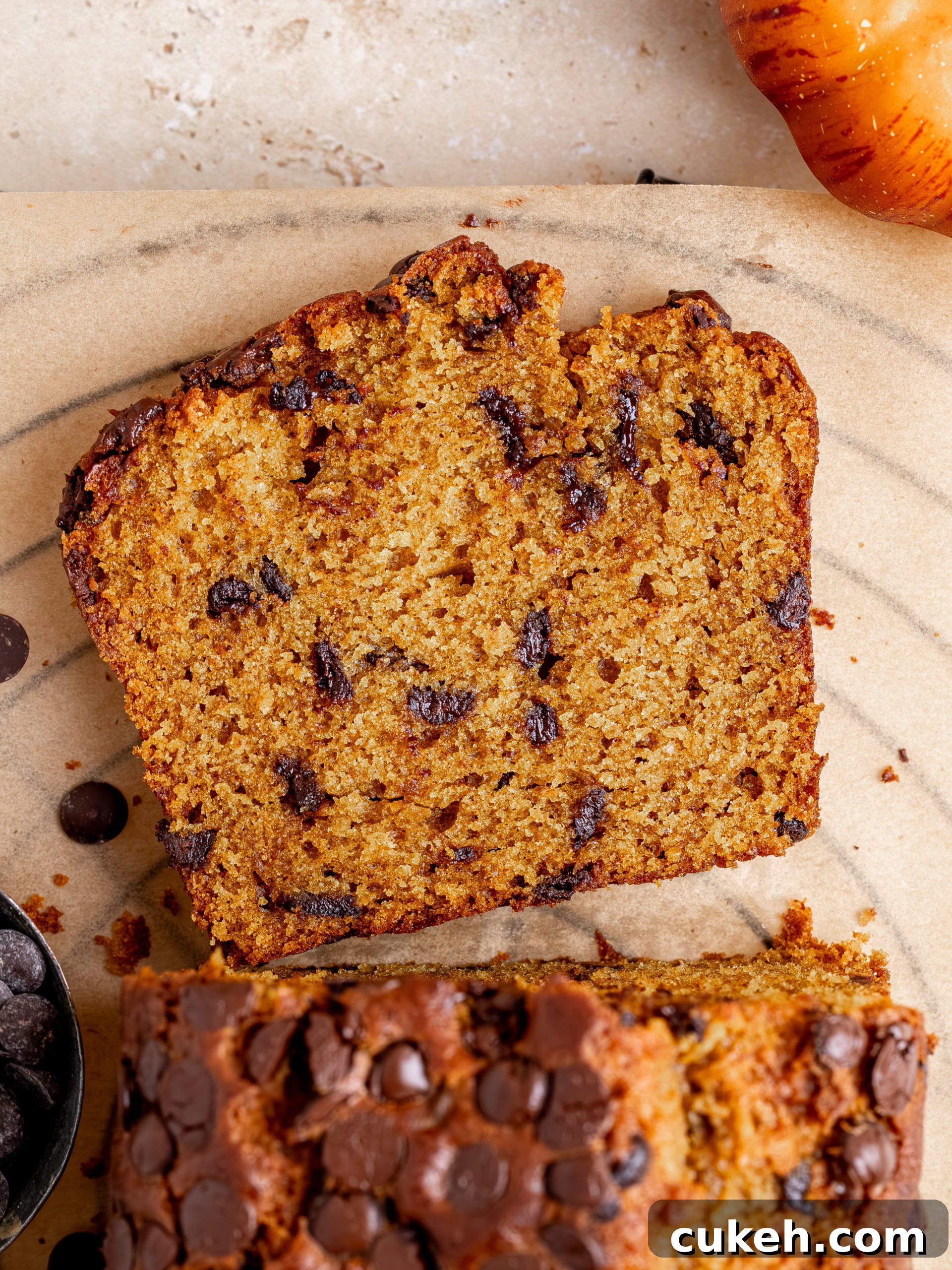 Pumpkin chocolate chip bread