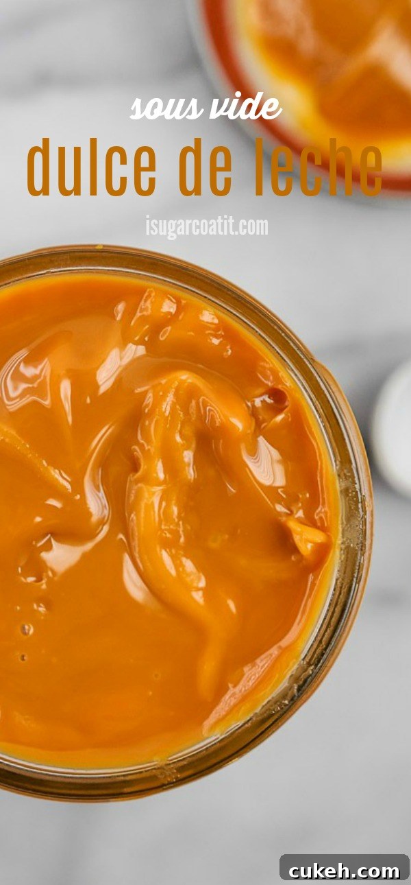 Sous Vide Dulce de Leche is an easy, foolproof way for making the silkiest version of this popular caramel spread that just as delicious!