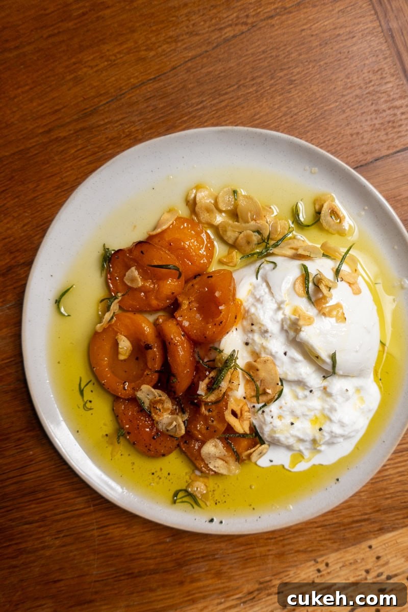 Honeyed Apricots & Burrata - Georgie Eats
