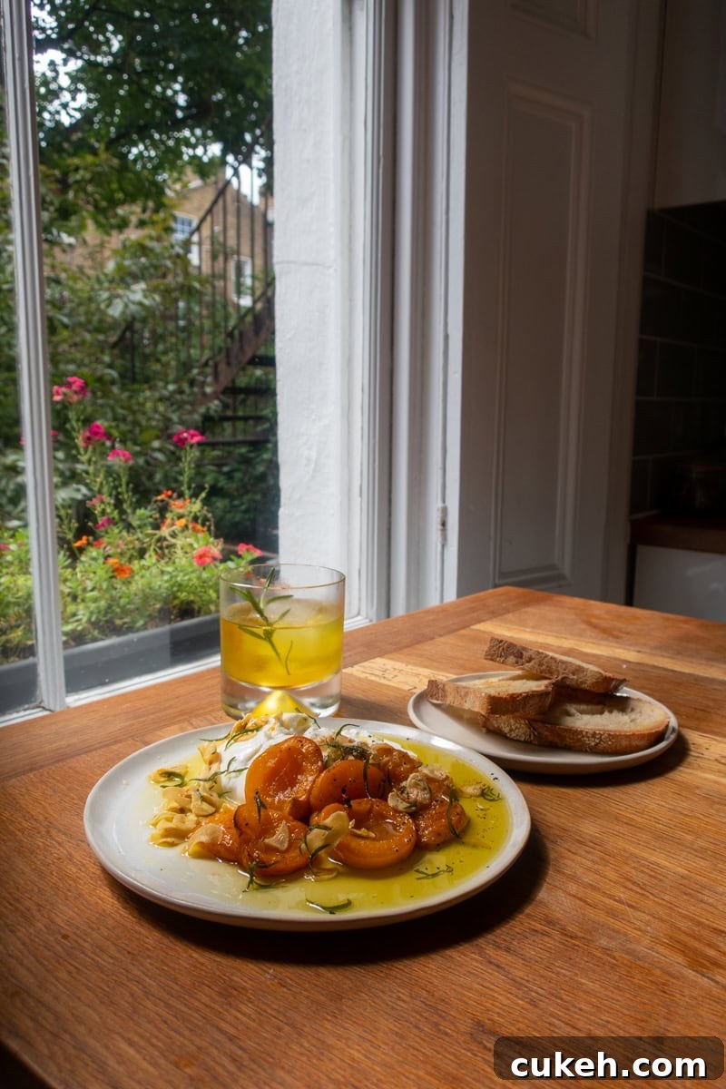 Honeyed Apricots, Burrata & A White Negroni - Georgie Eats