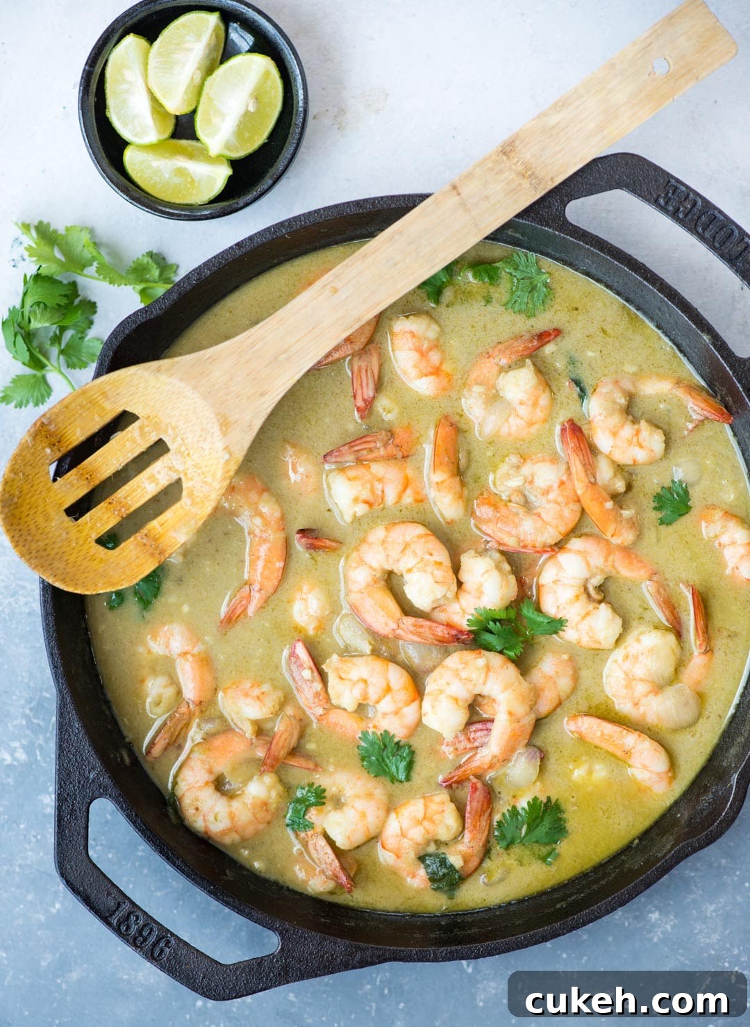 Delicious Thai Shrimp Curry simmered in Thai green curry paste and creamy coconut milk takes less than 20 minutes to make.
