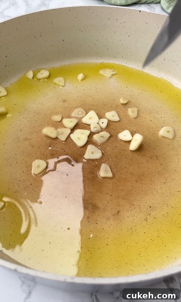 frying garlic.